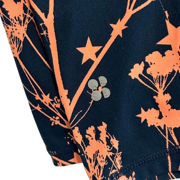 Sweaty Betty Power Leggings Women's Sz S Navy Orange Star Print Athleisure Fall - Picture 5 of 6